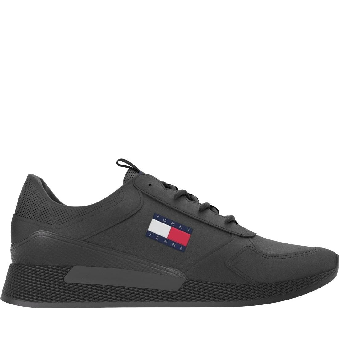 Tommy Jeans mens black flexi leisure trainers | Vilbury London