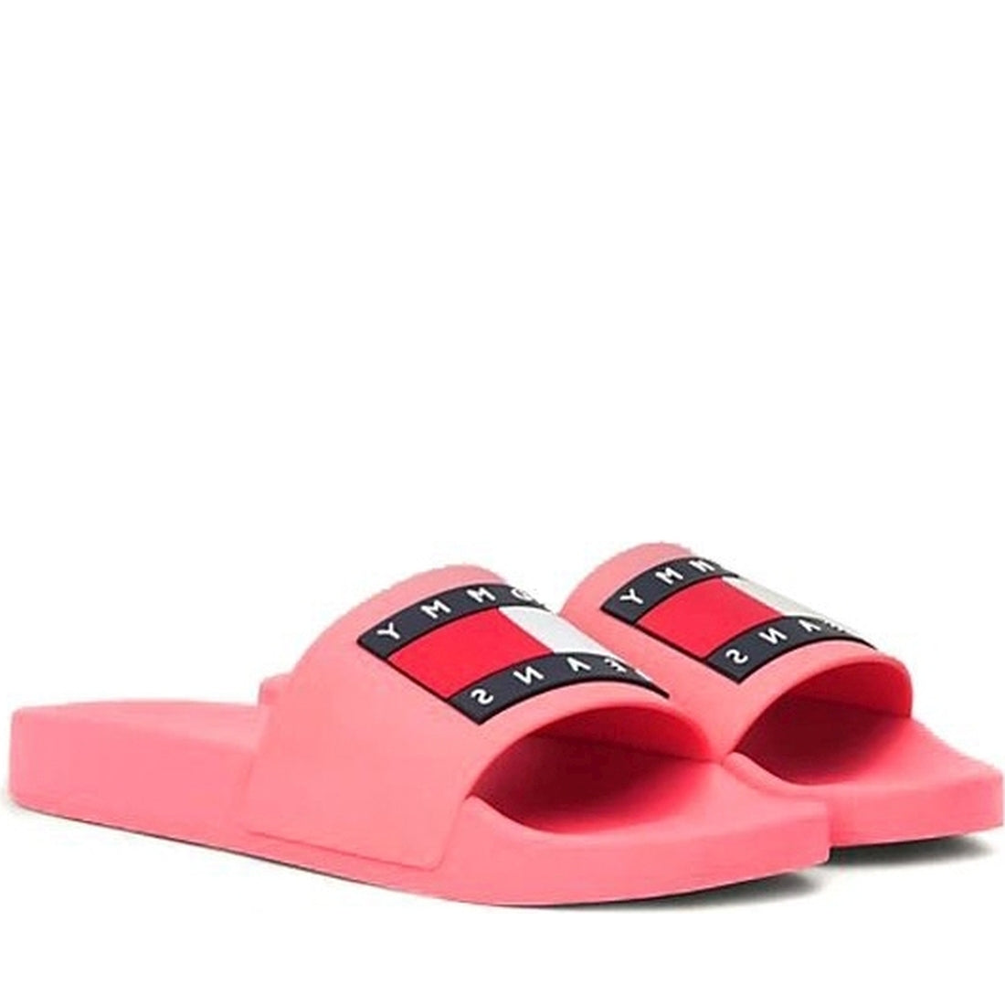 Tommy Jeans womens tickled pink flag pool slides | Vilbury London