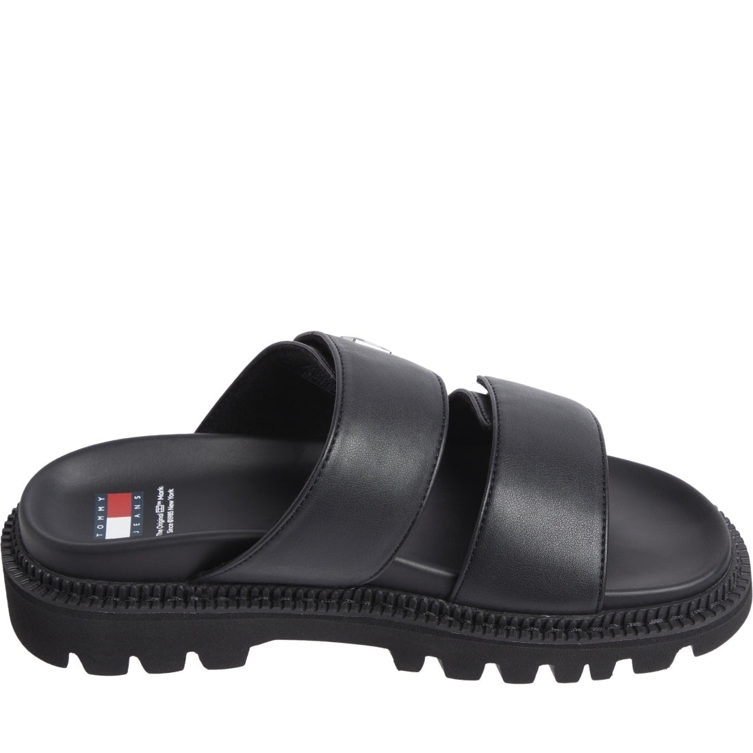 Tommy Jeans womens black puffed sandal | Vilbury London
