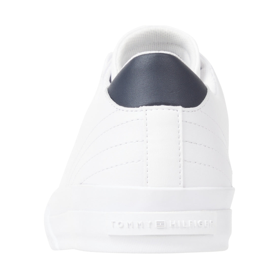 Tommy Hilfiger mens white vulc street low leisure trainers | Vilbury London