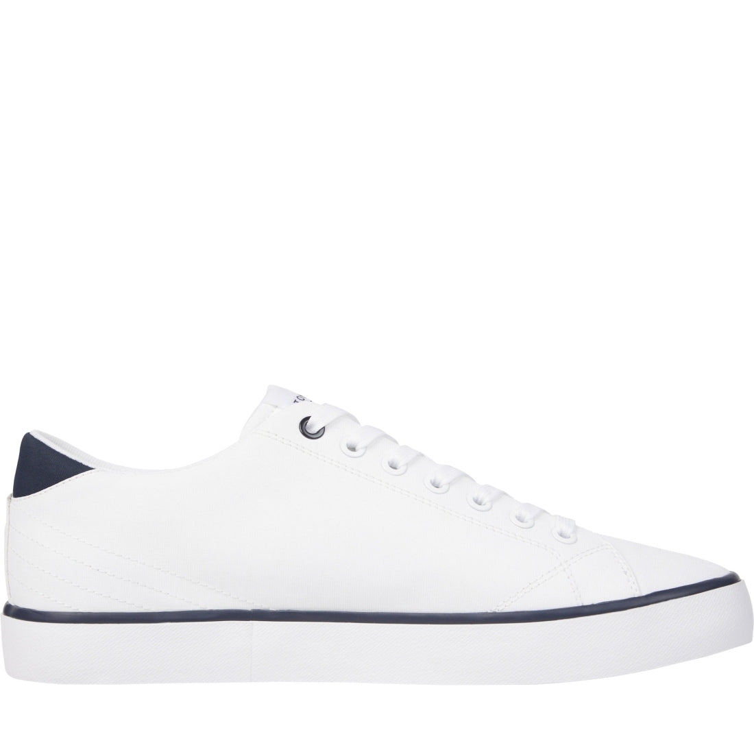 Tommy Hilfiger mens white vulc low stripes mesh leisure trainers | Vilbury London