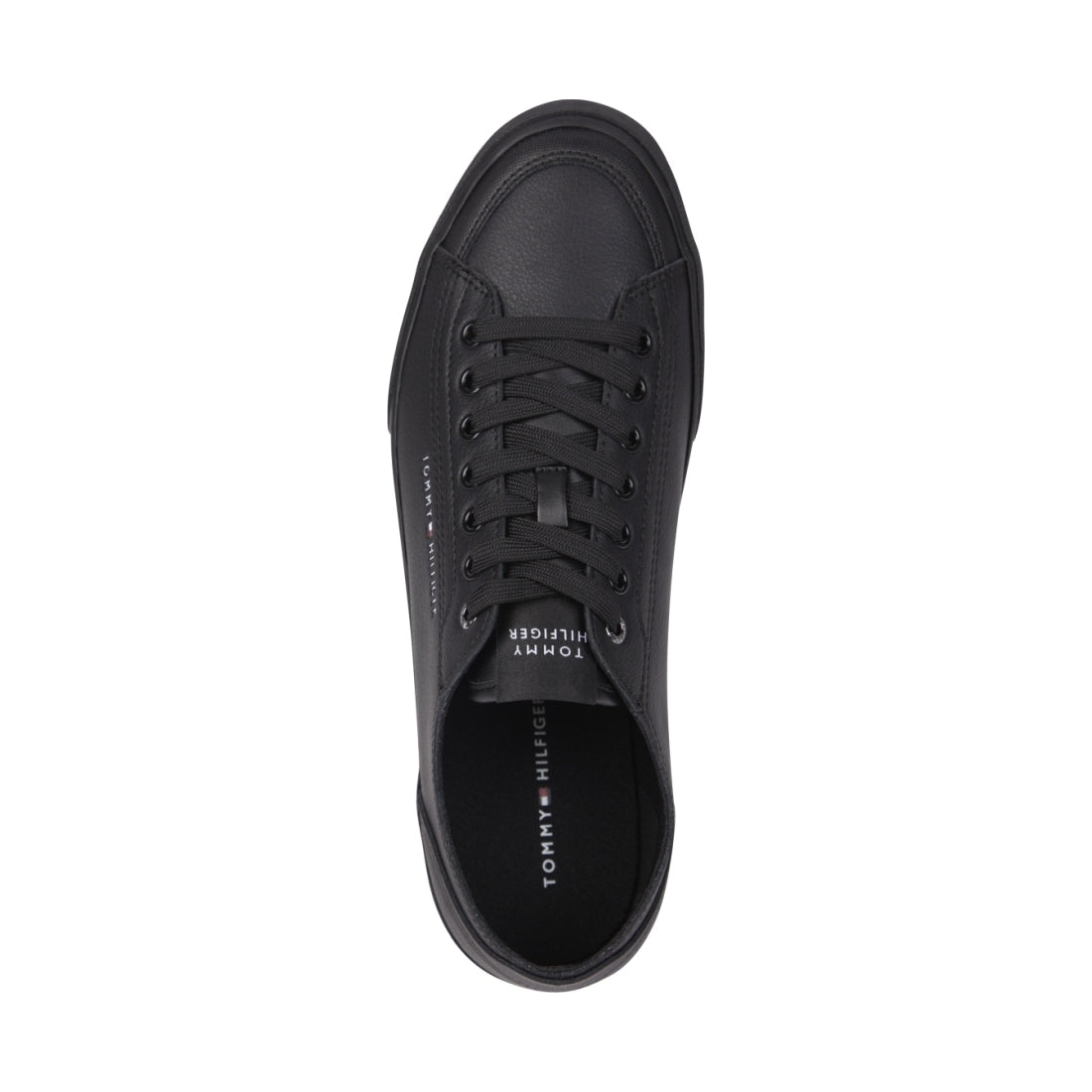 Tommy Hilfiger mens black corporate vulc leisure trainers | Vilbury London