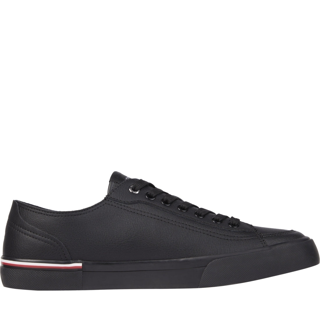 Tommy Hilfiger mens black corporate vulc leisure trainers | Vilbury London