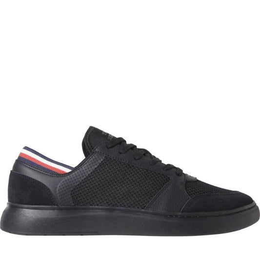 Tommy Hilfiger mens black lightweight seasonal leisure trainers | Vilbury London