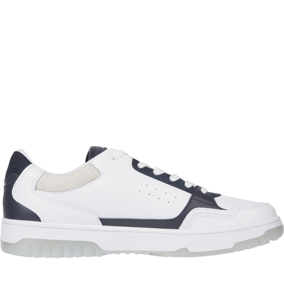 Tommy Hilfiger mens white basket best locker trainers | Vilbury London