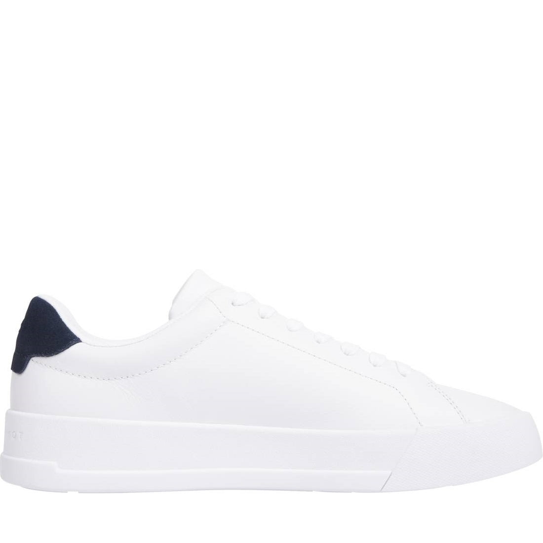 Tommy Hilfiger mens white, desert sky court leisure trainers | Vilbury London