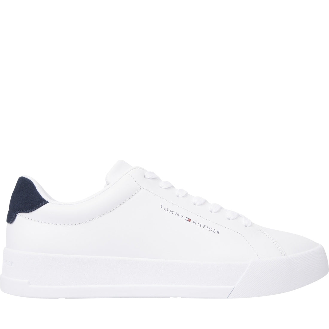 Tommy Hilfiger mens white, desert sky court leisure trainers | Vilbury London
