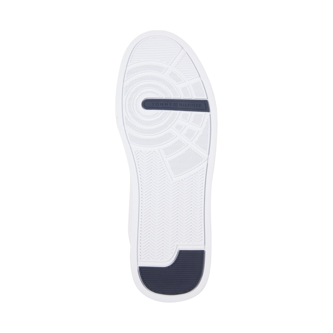 Tommy Hilfiger mens white court better tumbled leisure trainers | Vilbury London