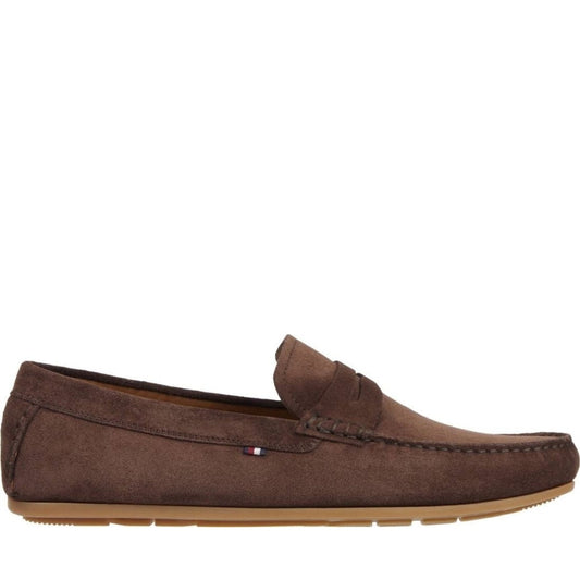 Tommy Hilfiger mens cocoa casual driver mocasins | Vilbury London