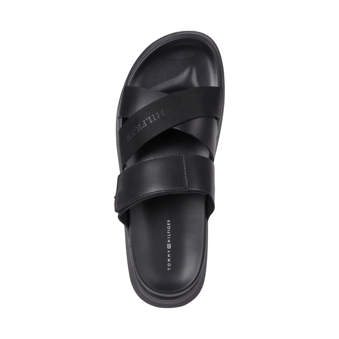 Tommy Hilfiger mens black density mix sandal | Vilbury London