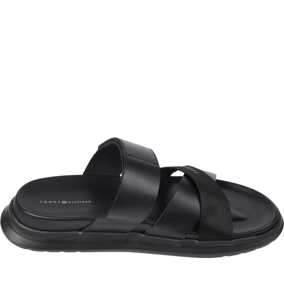 Tommy Hilfiger mens black density mix sandal | Vilbury London