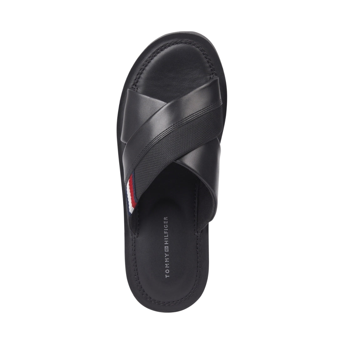 Tommy Hilfiger mens black core criss sandal | Vilbury London