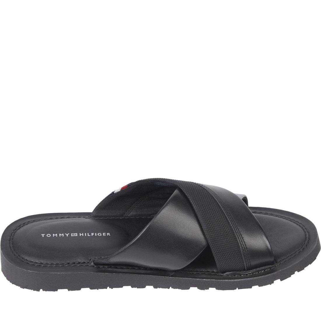 Tommy Hilfiger mens black core criss sandal | Vilbury London