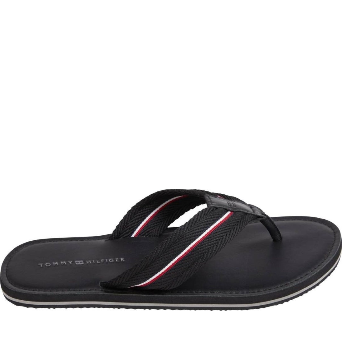 Tommy Hilfiger mens black beach sandal | Vilbury London