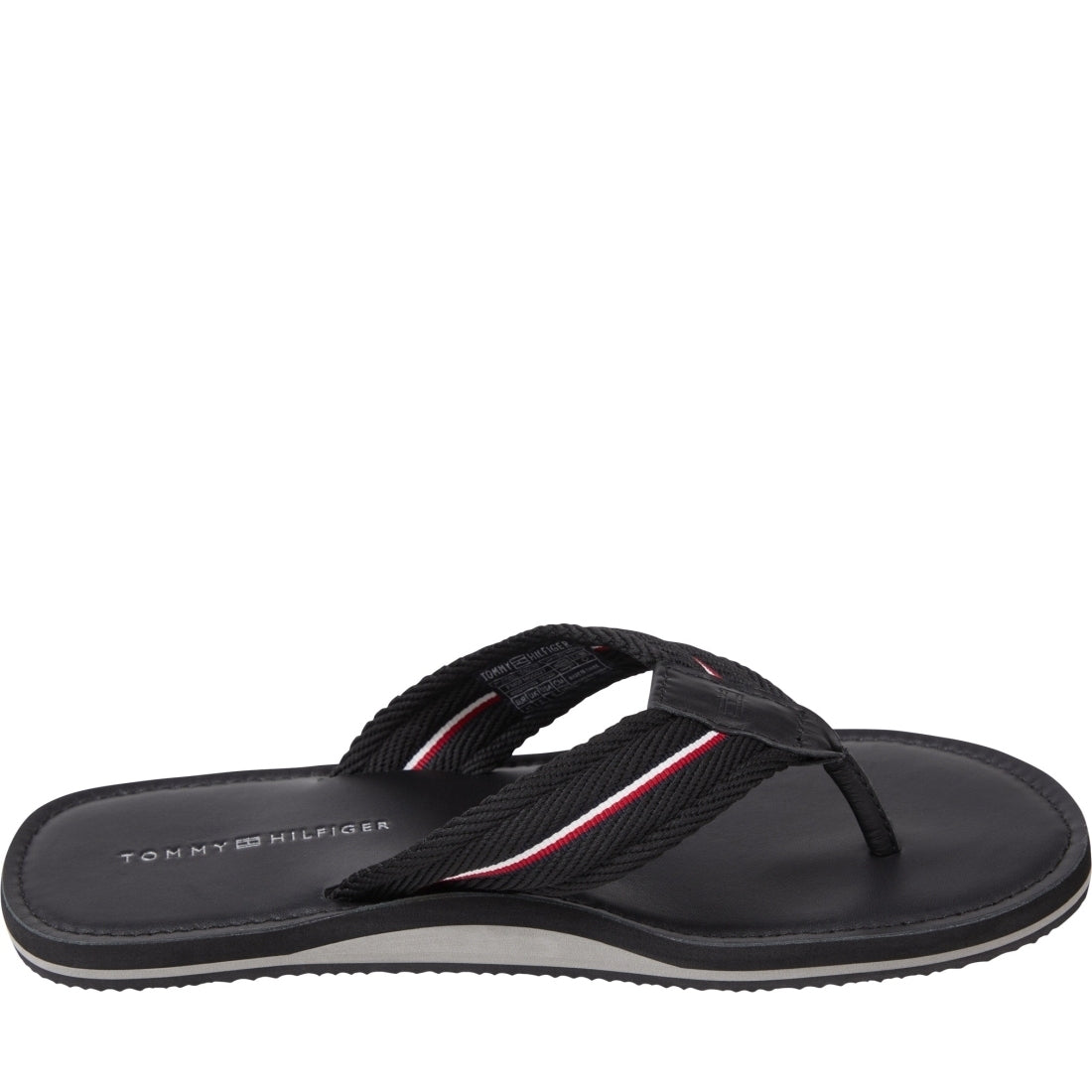 Tommy Hilfiger mens black beach sandal | Vilbury London