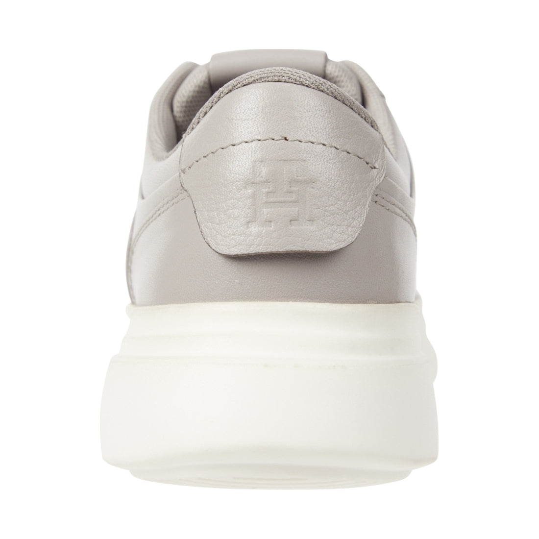 Tommy Hilfiger womens smooth taupe pointy court sneaker | Vilbury London