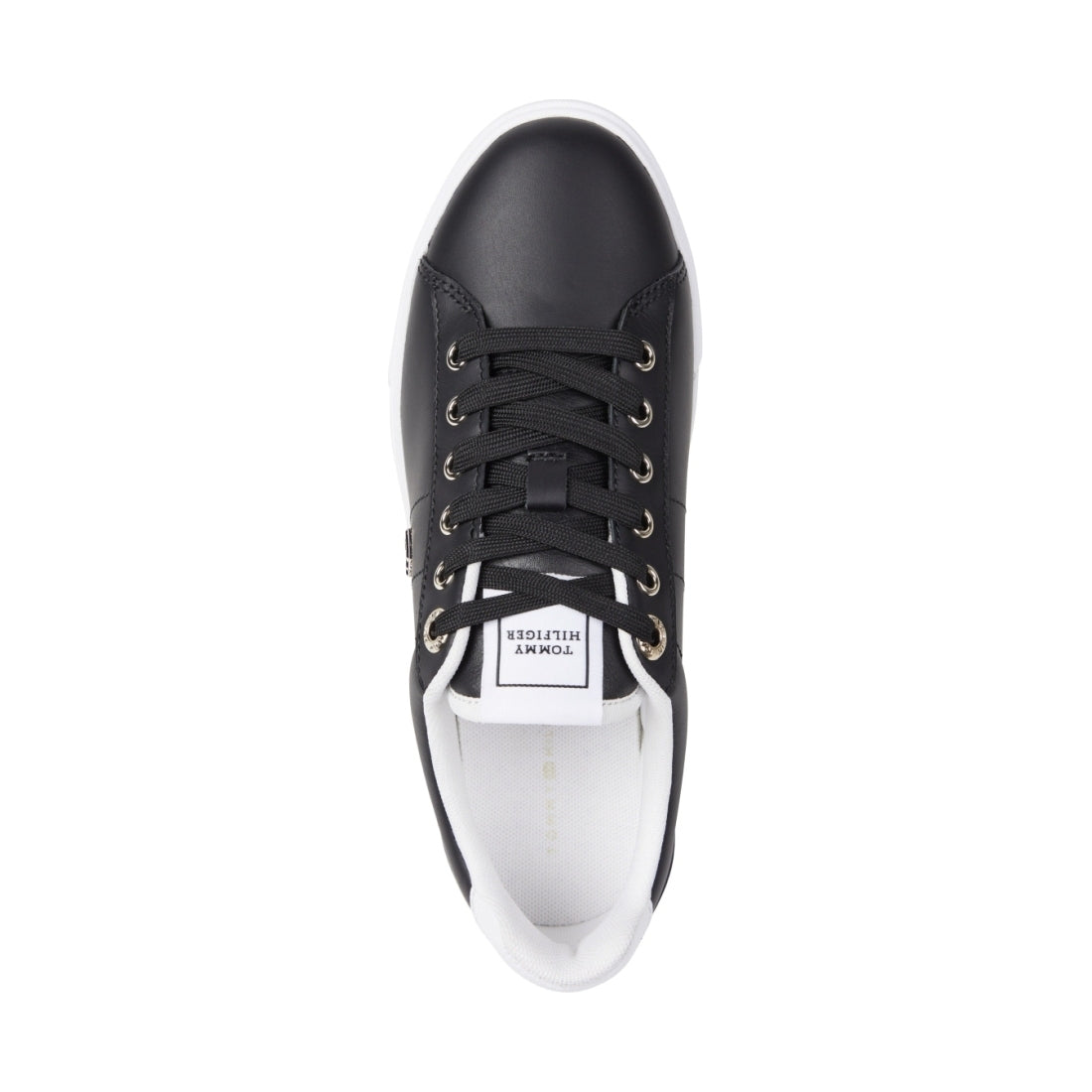 Tommy Hilfiger womens black essential elevated sneaker | Vilbury London