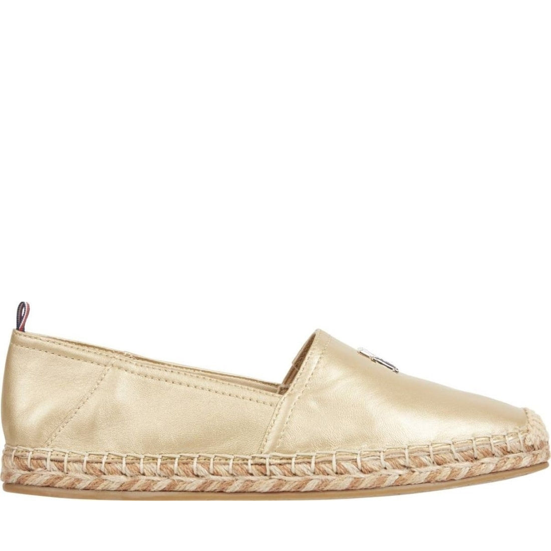 Tommy Hilfiger womens gold gold flat espadrille | Vilbury London