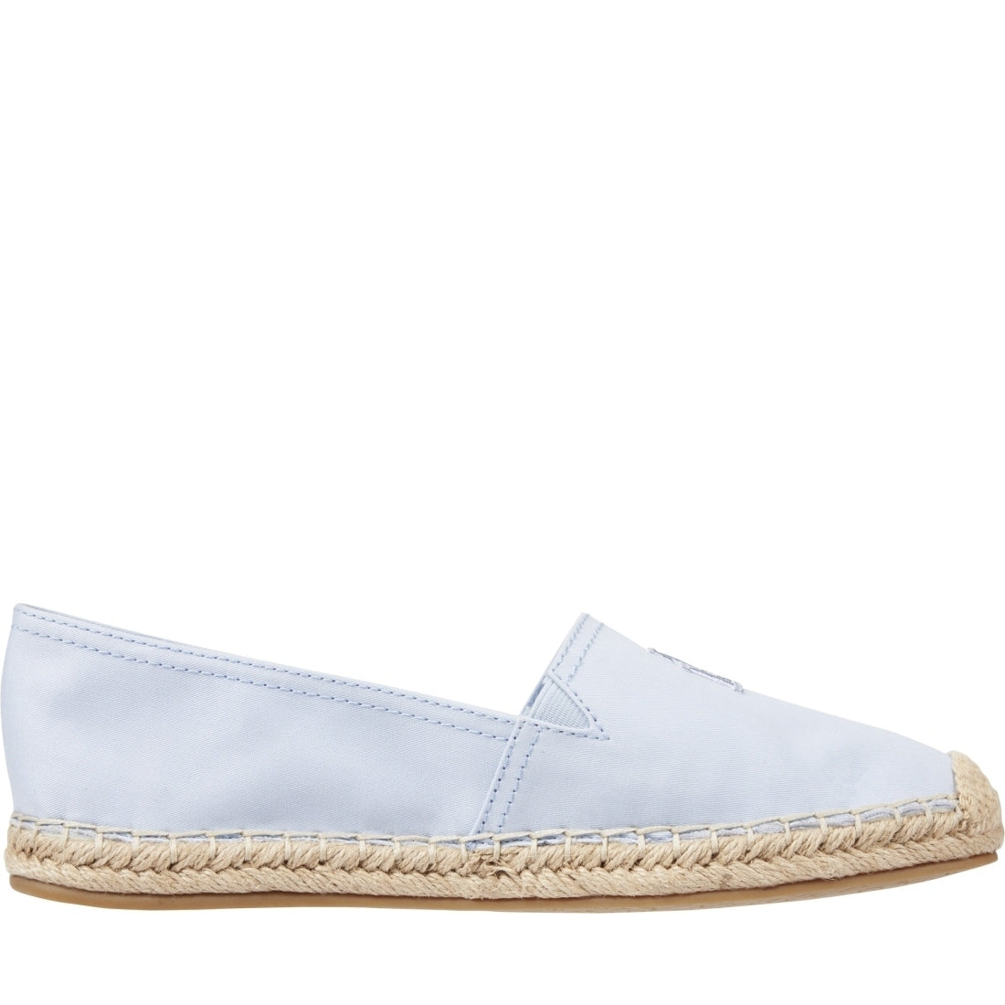 Tommy Hilfiger womens breezy blue embroidered flat espadrille | Vilbury London