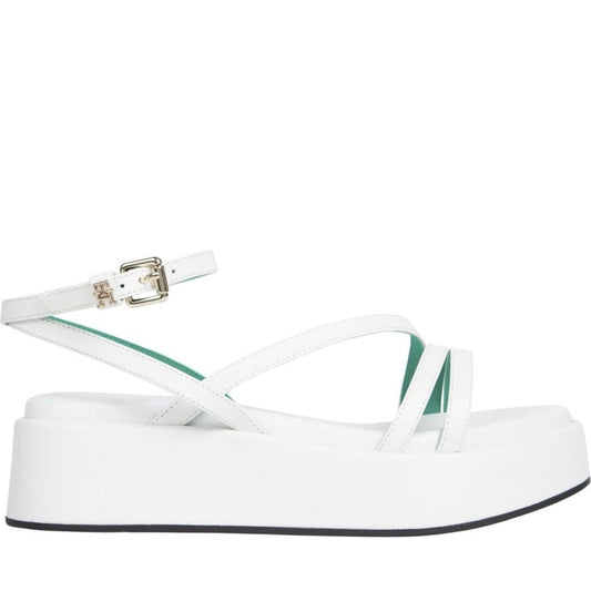 Tommy Hilfiger womens ecru strap platform sandals | Vilbury London