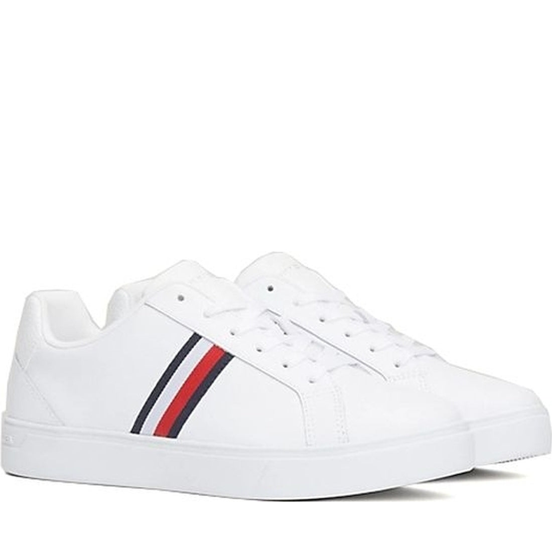 Tommy Hilfiger womens white essential sneaker stripes | Vilbury London