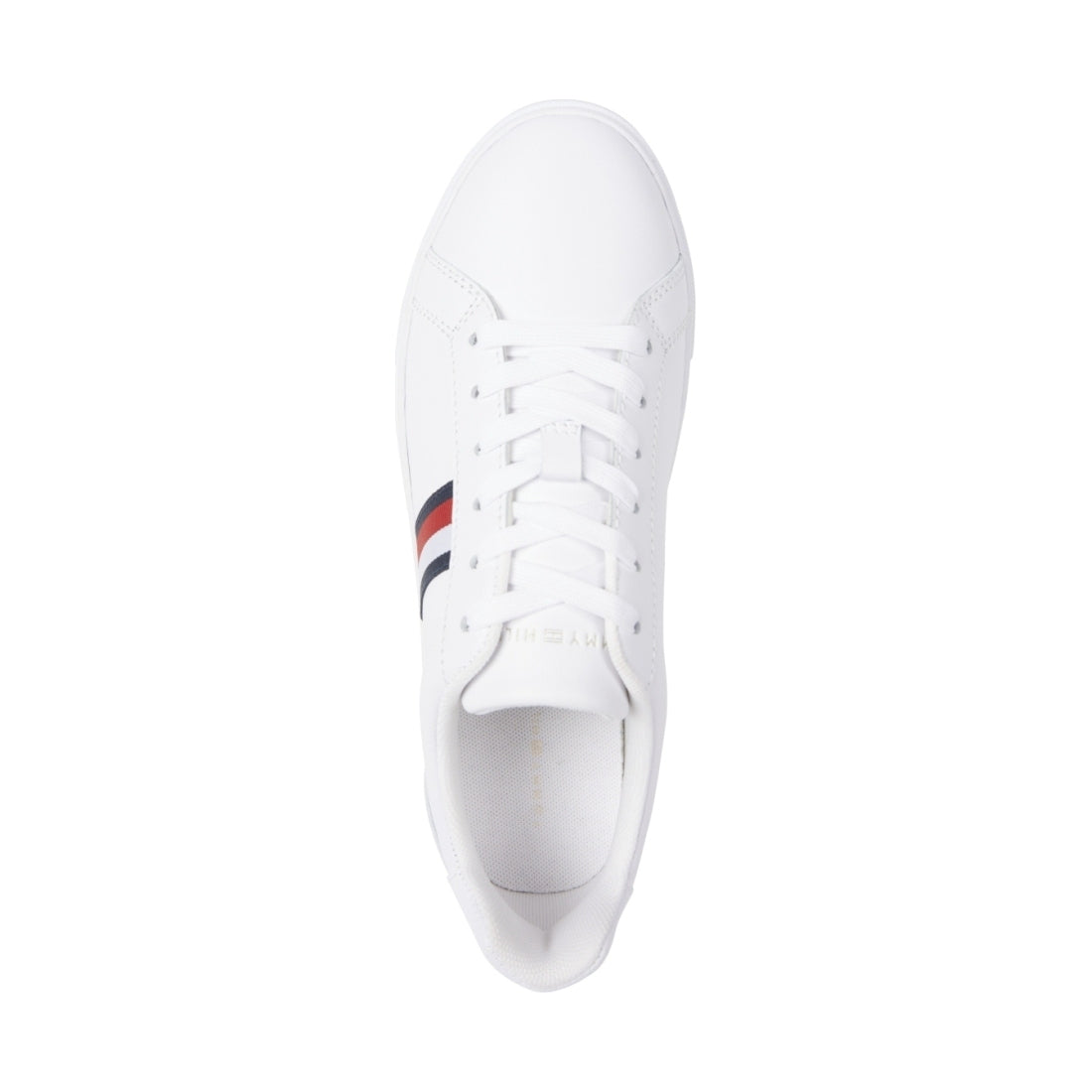 Tommy Hilfiger womens white essential sneaker stripes | Vilbury London