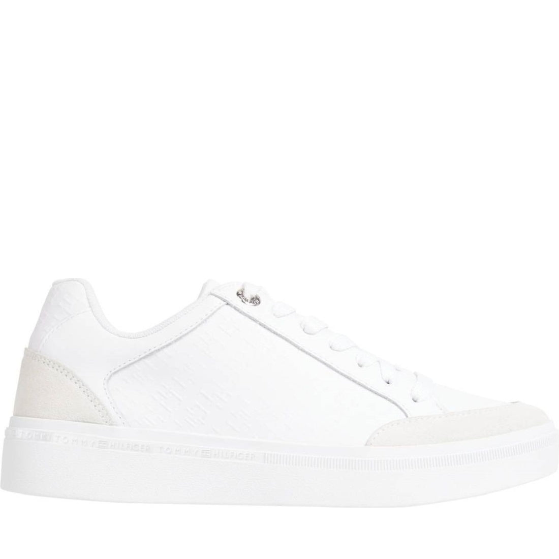 Tommy Hilfiger womens white court sneaker | Vilbury London