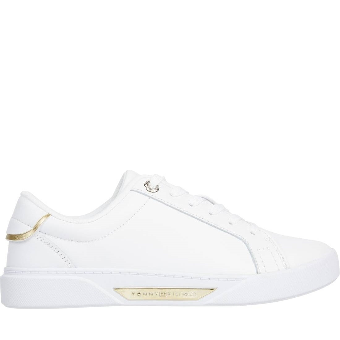 Tommy Hilfiger womens white chic court sneaker | Vilbury London