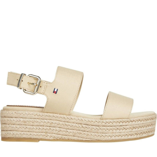 Tommy Hilfiger womens harvest wheat mid wedge sandal | Vilbury London