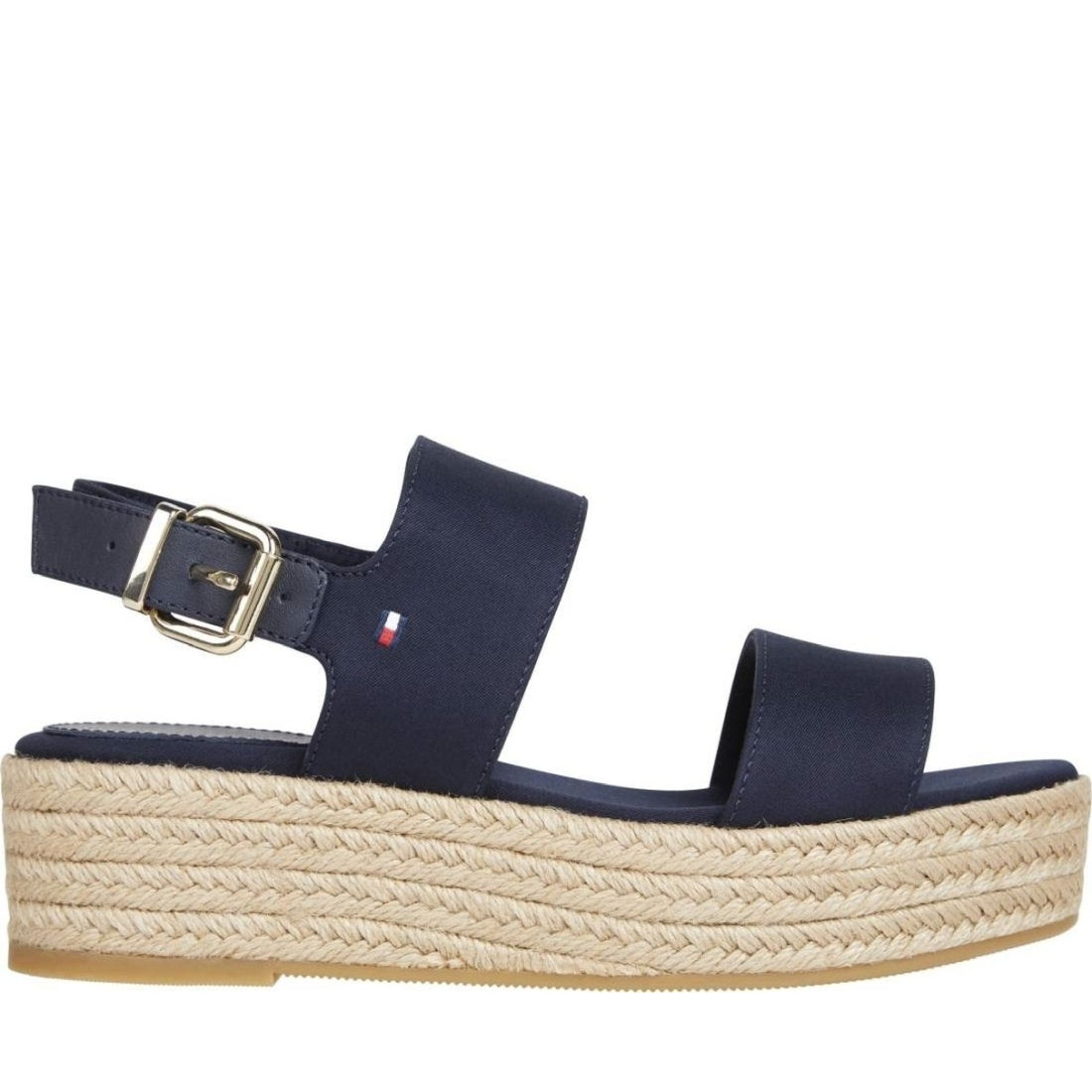 Tommy Hilfiger womens space blue mid wedge sandal | Vilbury London