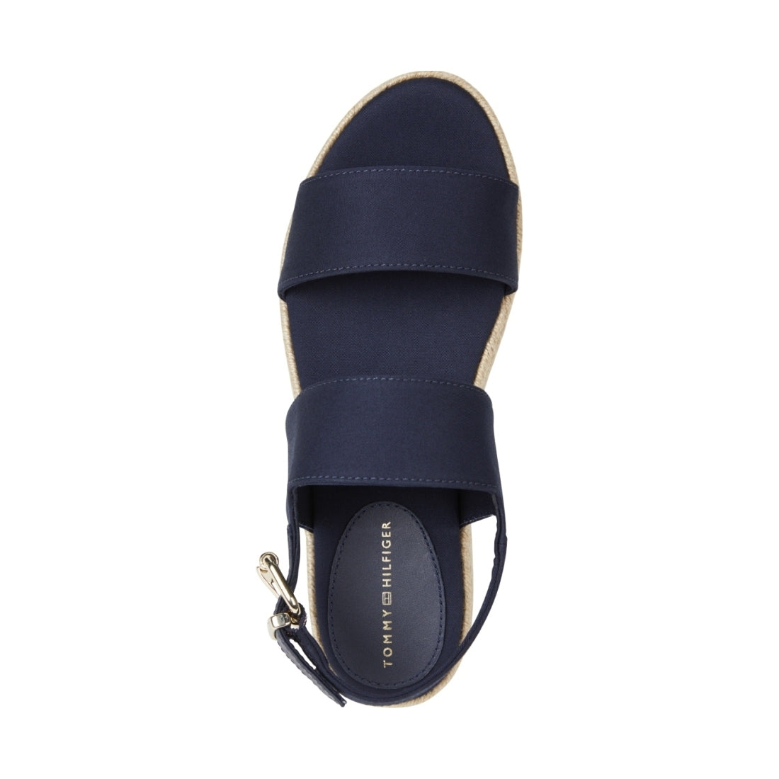 Tommy Hilfiger womens space blue mid wedge sandal | Vilbury London