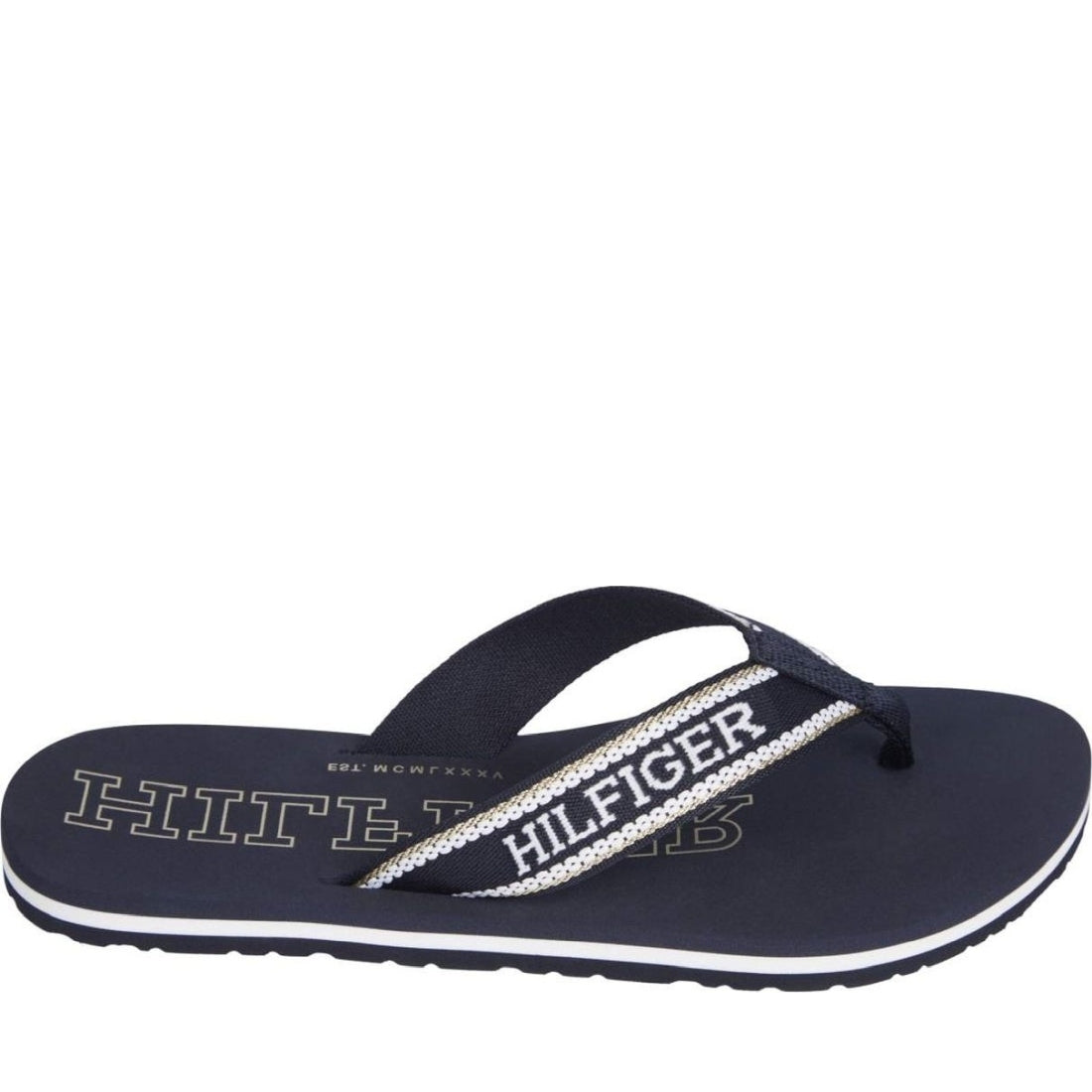 Tommy Hilfiger womens space blue beach sandal | Vilbury London