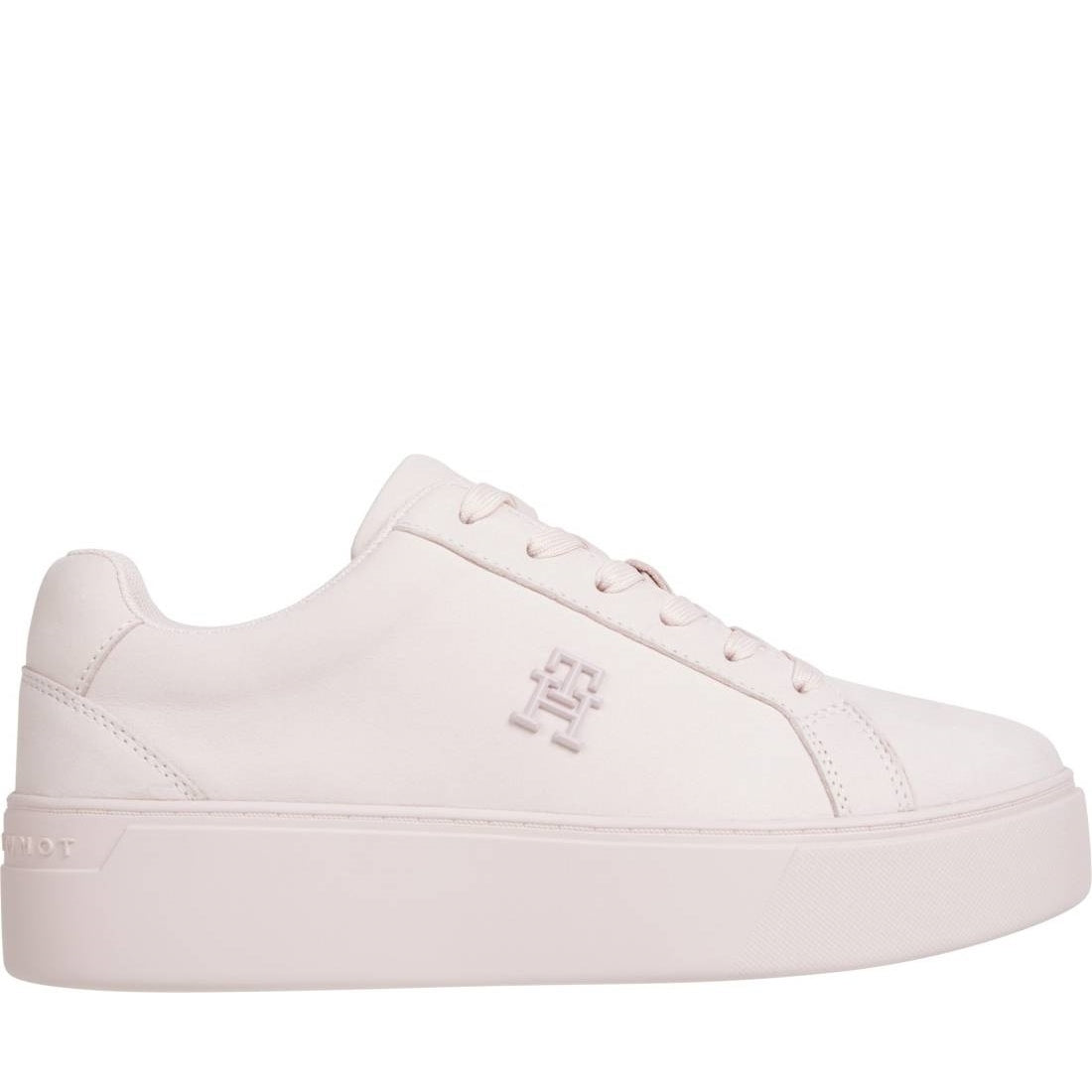 Tommy Hilfiger womens whimsy pink platform court sneaker | Vilbury London