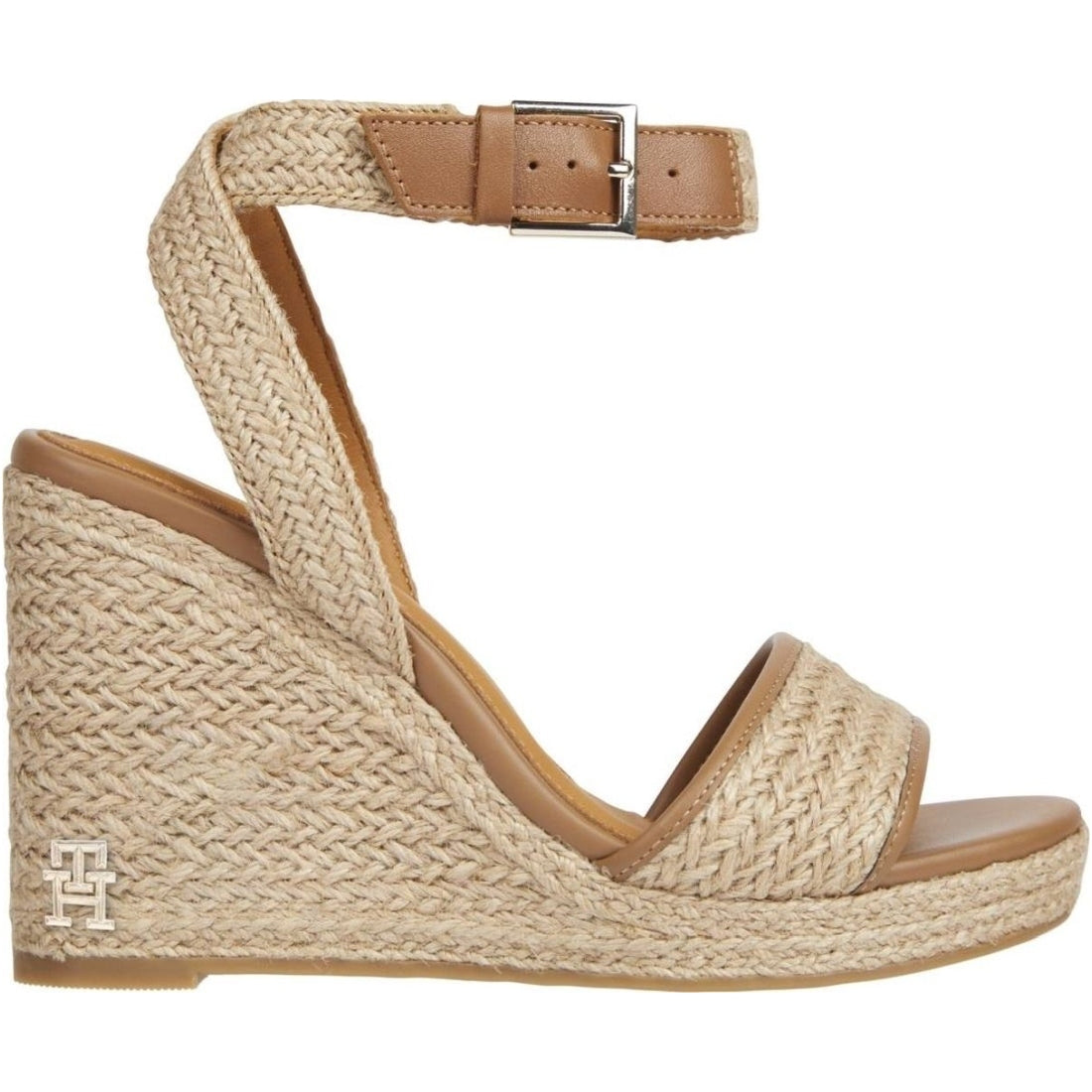 Tommy Hilfiger womens neutral rope high wedge sandal | Vilbury London