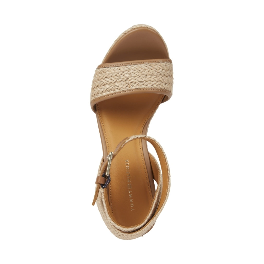 Tommy Hilfiger womens neutral rope high wedge sandal | Vilbury London