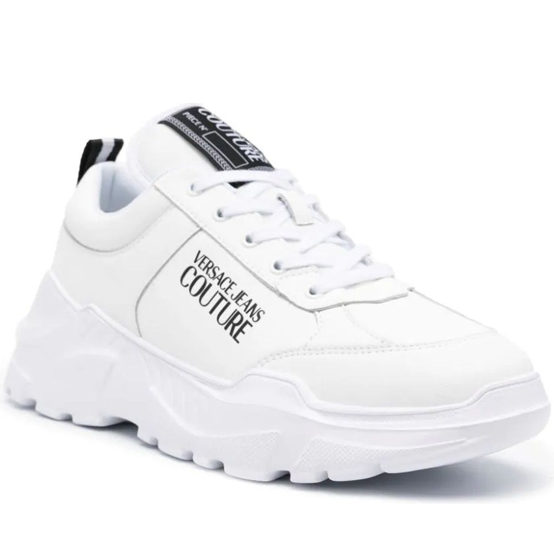 Versace Jeans Couture mens white fondo speedtrack sneakers | Vilbury London