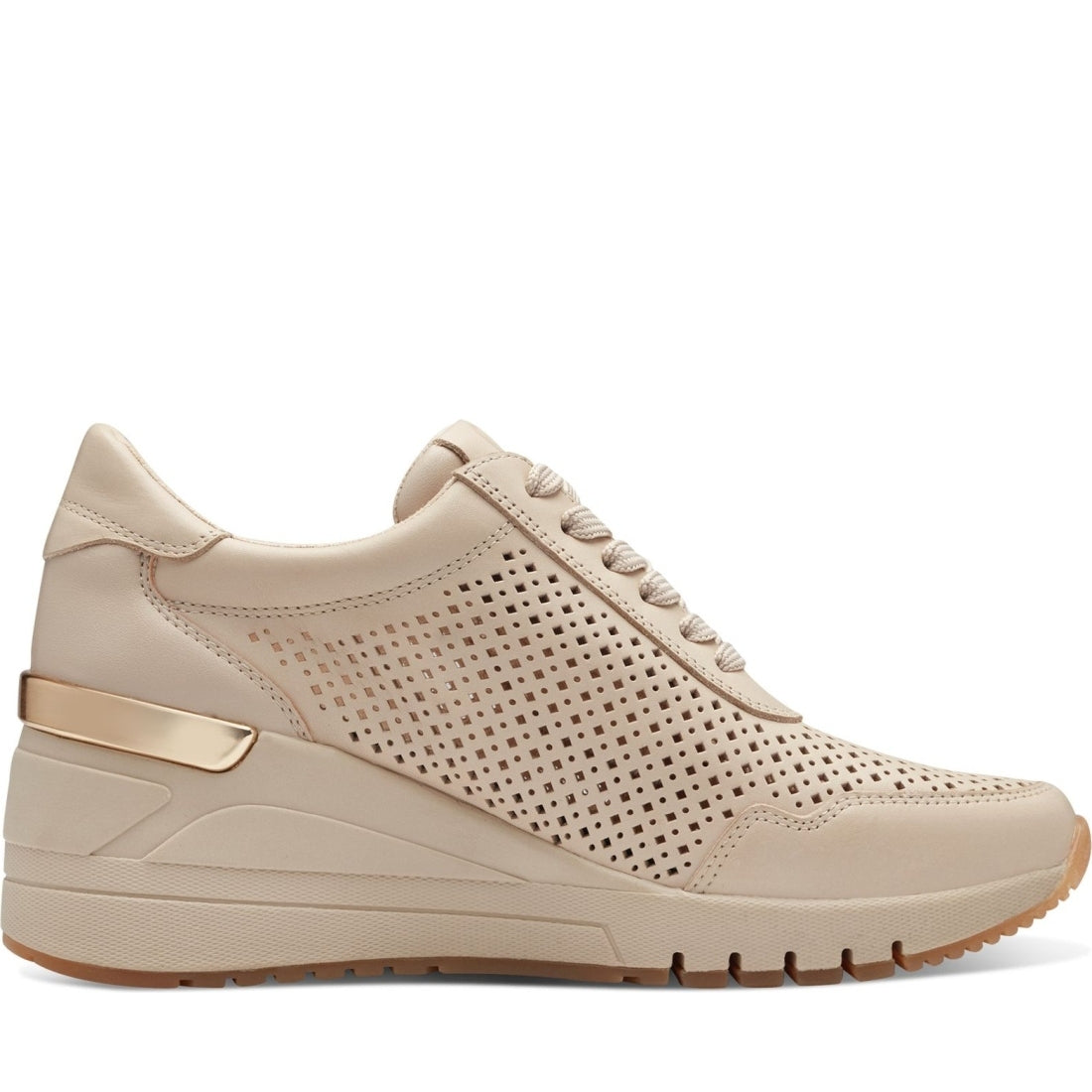 Marco Tozzi womens cream magana trainers | Vilbury London