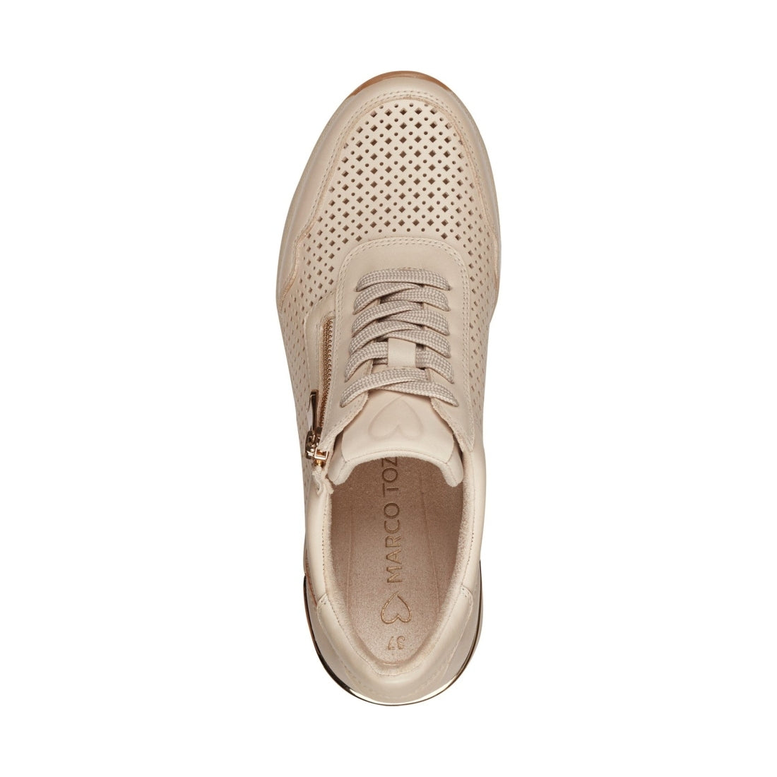 Marco Tozzi womens cream magana trainers | Vilbury London