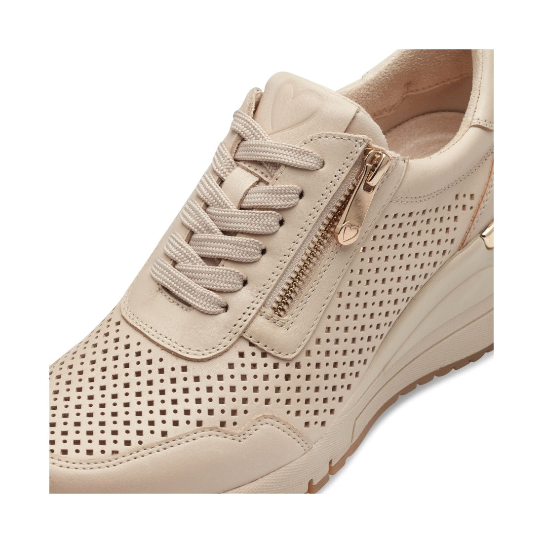 Marco Tozzi womens cream magana trainers | Vilbury London