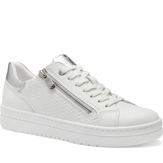 Marco Tozzi womens white comb ago trainers | Vilbury London