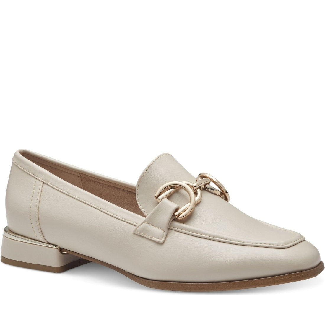 Marco Tozzi womens cream biano loafers | Vilbury London