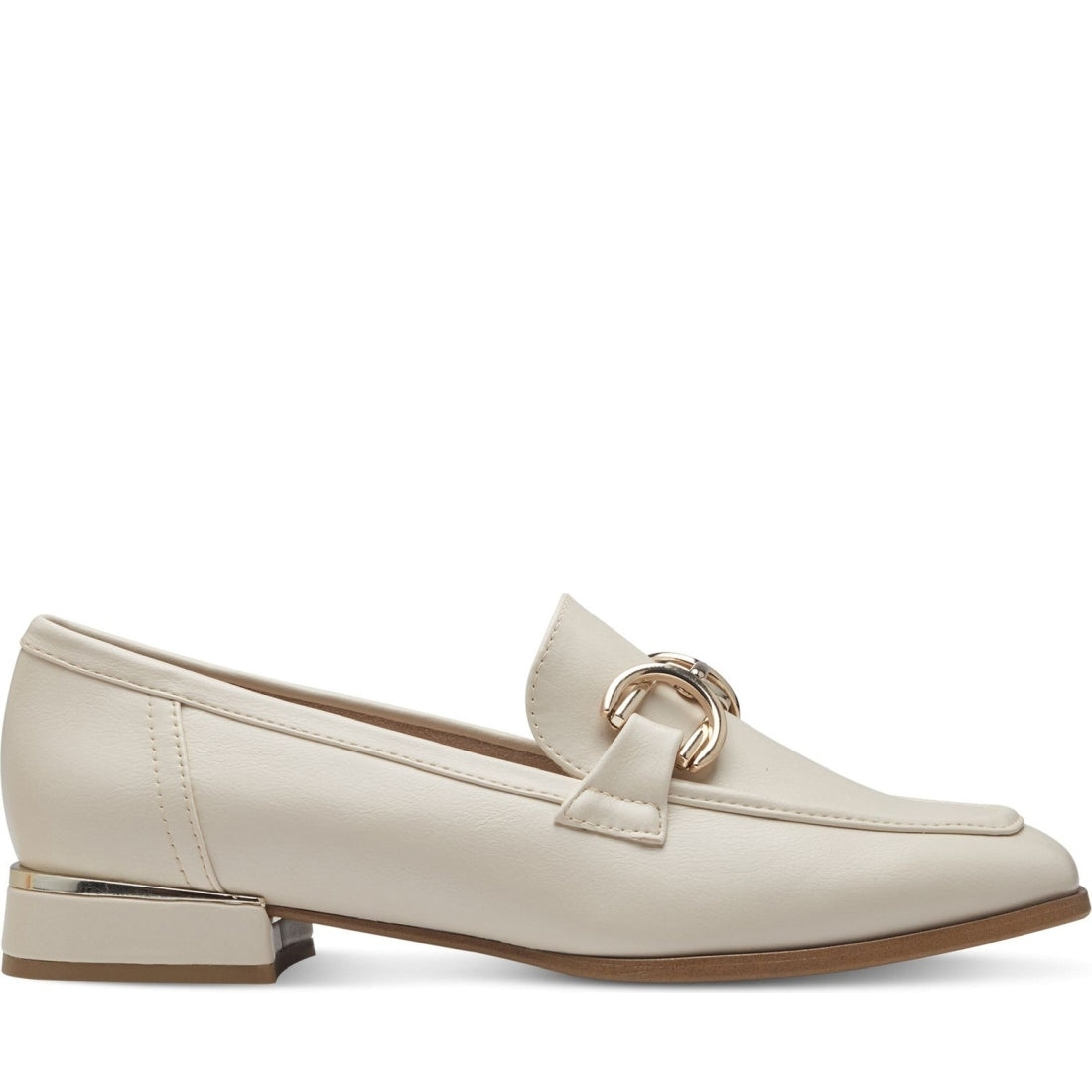 Marco Tozzi womens cream biano loafers | Vilbury London