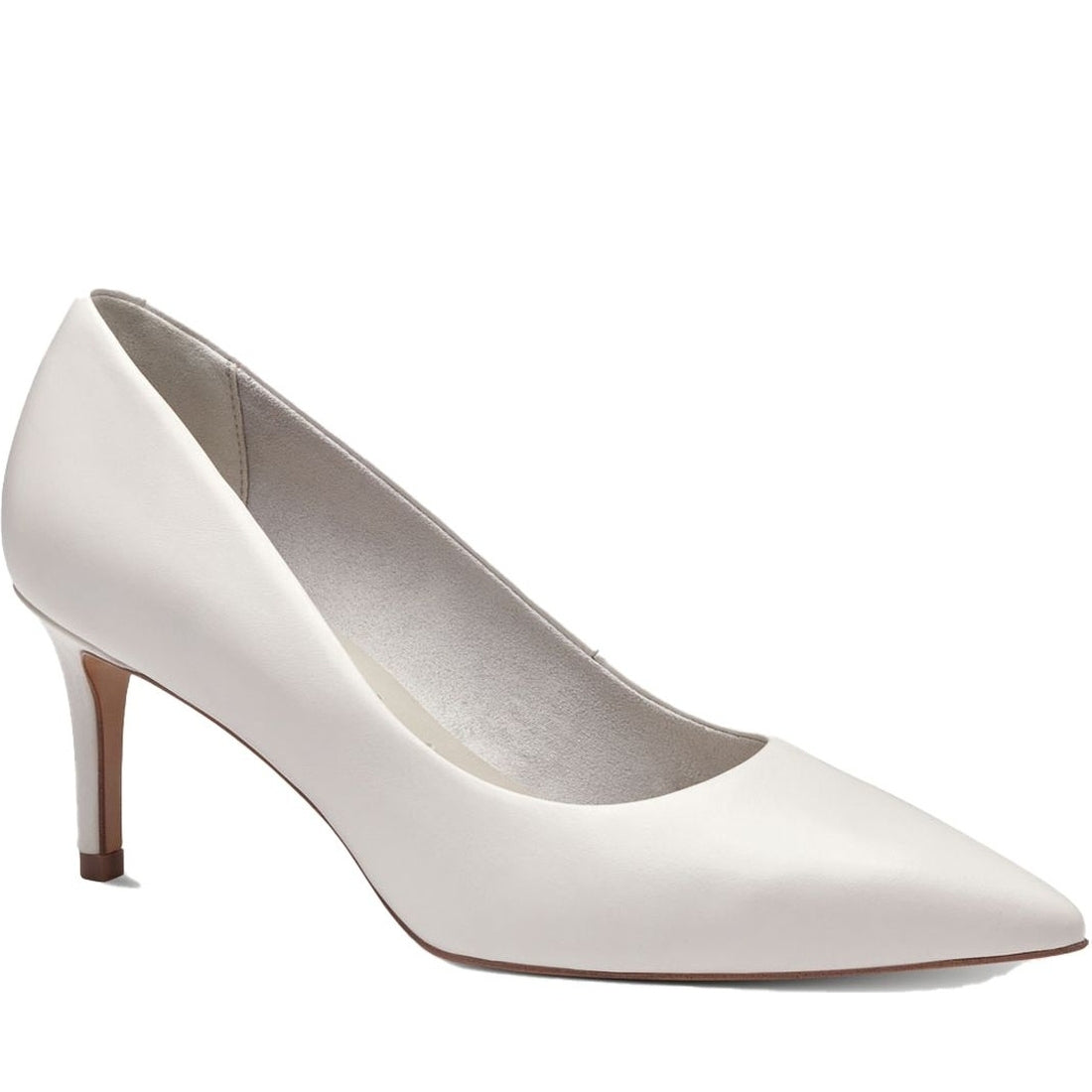 Tamaris womens white classic closed pumps | Vilbury London