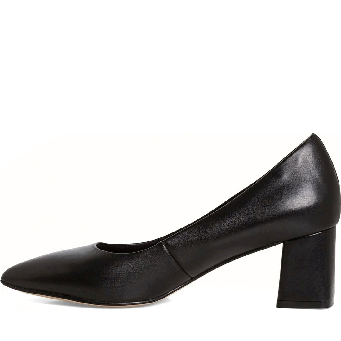 Tamaris womens black leather classic closed pumps | Vilbury London