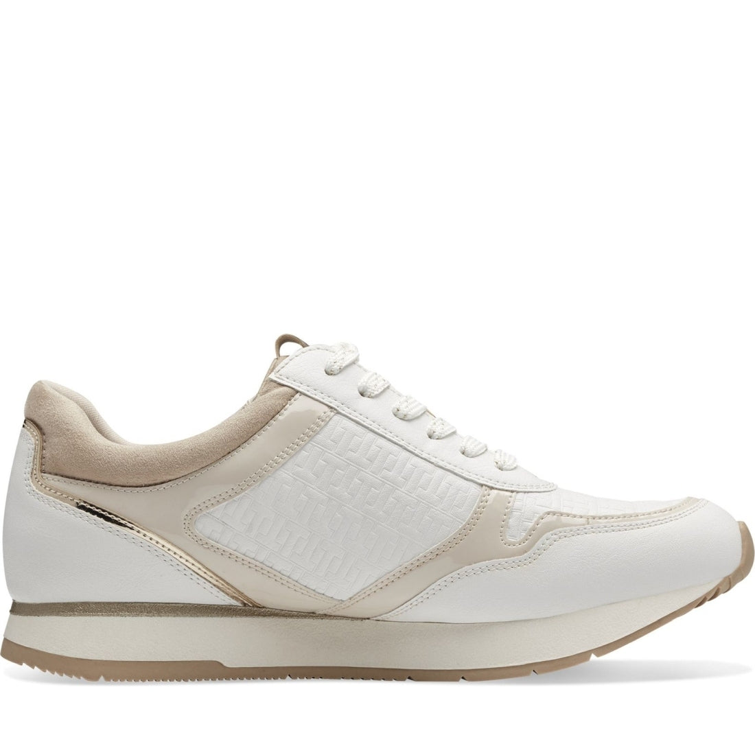 Tamaris womens offwhite comb leisure trainers | Vilbury London