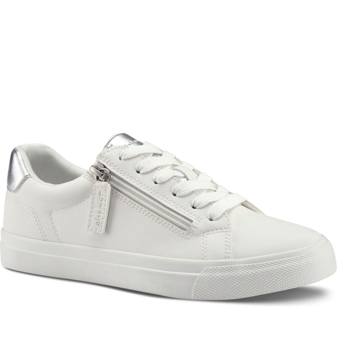 Tamaris womens white leisure trainers | Vilbury London