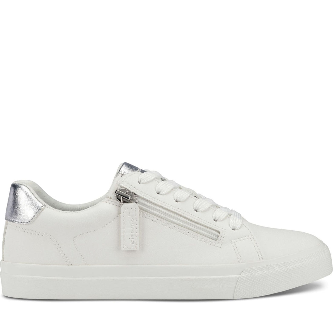 Tamaris womens white leisure trainers | Vilbury London