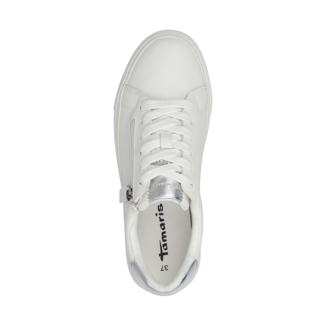 Tamaris womens white leisure trainers | Vilbury London