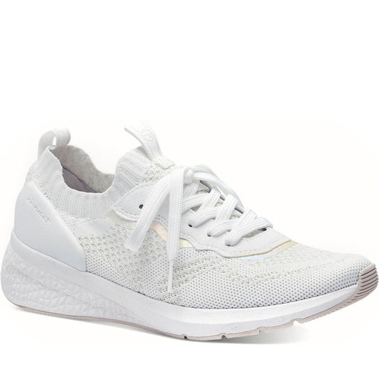 Tamaris womens white leisure trainers | Vilbury London