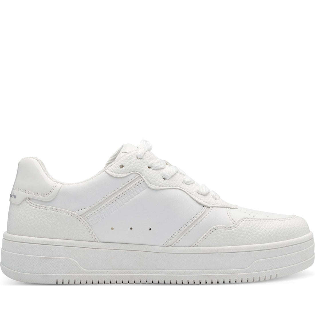 Tamaris womens white uni leisure trainers | Vilbury London